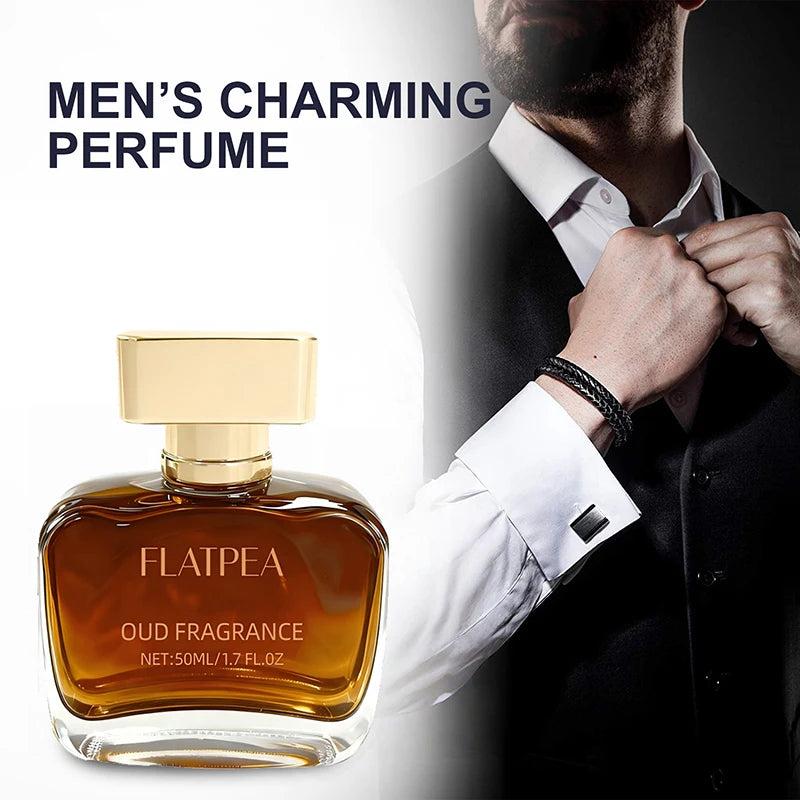 Woody Men's Eau de Toilette with Listed Musk, Oud and Cedarwood Notes, Arabian-Style Perfume in 50ml and 100ml Options for Daily Wear and Gifts