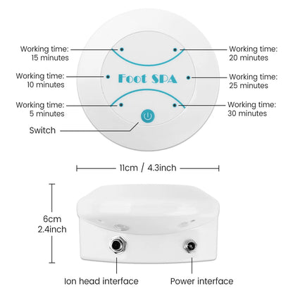 Ionic Foot Bath Machine with Basin, Electric Foot Spa Set with 30-Minute Cycle, Indicator Lights and US, EU, UK or AU Plug Options for Home Foot Care