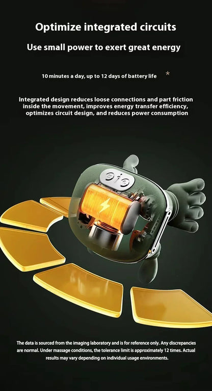 Green Rechargeable Neck and Shoulder Massager with Hands-Free Shawl Design, 3 Kneading Modes, USB Type-C Charging and 10-Minute Timer