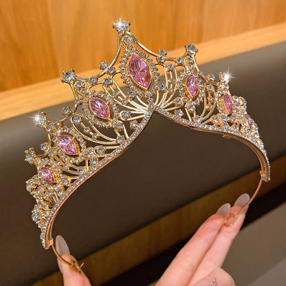 Birthday Crown Headband, Single-Piece Large Crown Hair Accessory with Eleven Style Options for Party Outfits, Celebration Photos and Stage Performances