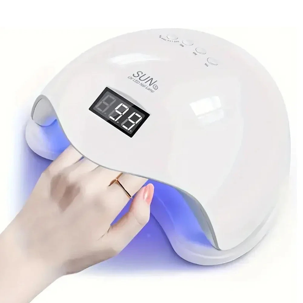 48W UV LED Nail Lamp for Gel Manicures and Pedicures, 24 Listed LED Beads with Pink or White Color Choices and USB, EU or US Power Options