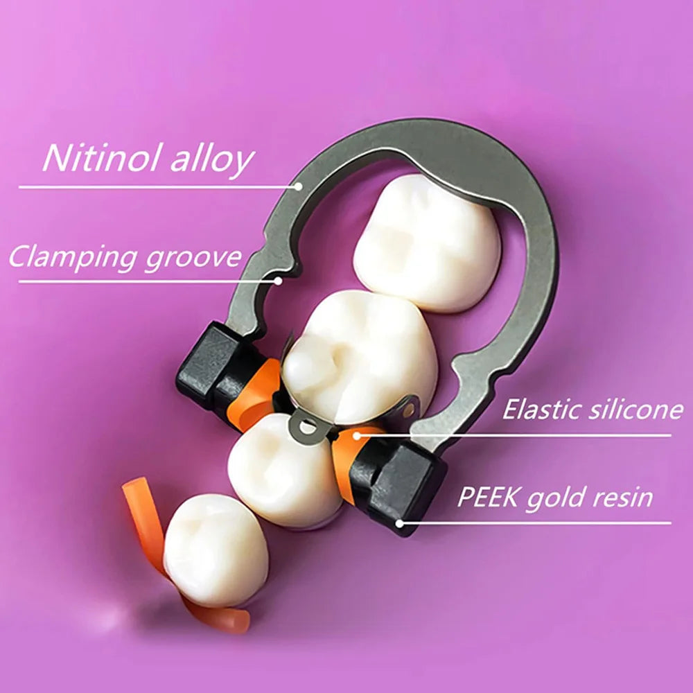 Dental Sectional Matrix Ring Options by AZDENT, Nickel-Titanium Clamping Rings with Silicone Contact Areas, Single and Combination Kit Selections