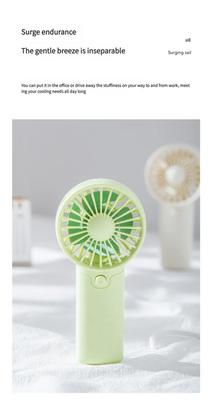 Pocket Handheld Fan with Listed AA Battery Power, Lightweight Mini Personal Airflow Fan in White, Green or Pink Without Batteries for Daily Carry