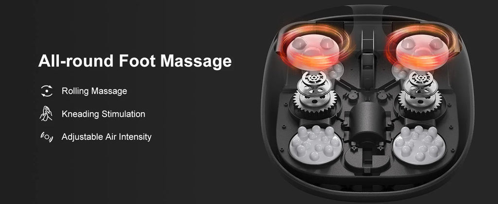 Medcursor Shiatsu Foot Massager with Heat and Roller Massage, Black MDFM400 Electric Foot Care Machine with US or EU Plug Options for Home Relaxation