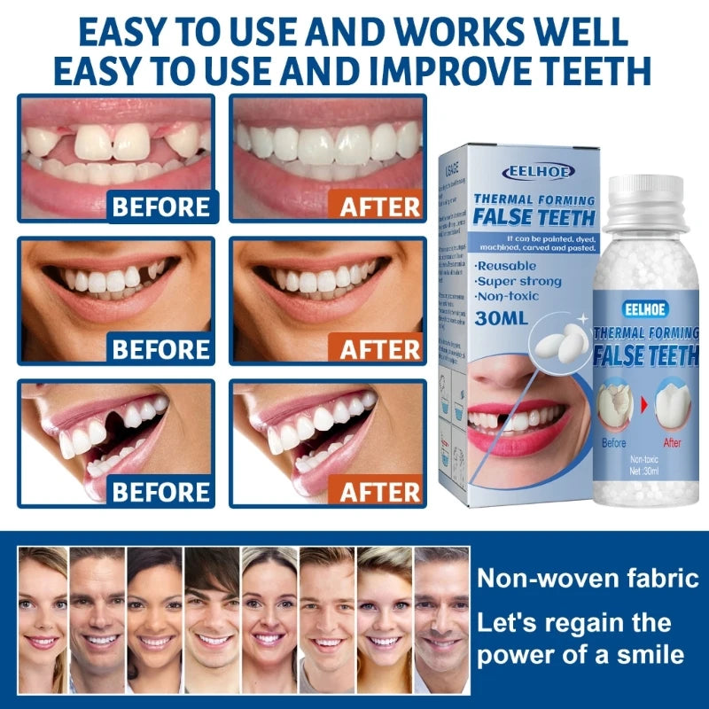 Resin Denture Solid Glue with 10ML, 20ML or 30ML Option Labels, Source-Described Temporary Dental Material Requiring Professional Suitability Review