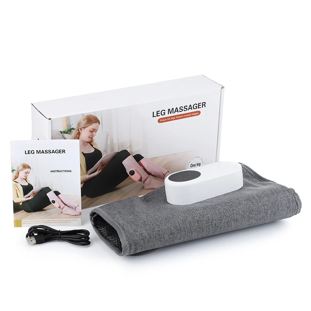 Heated Calf Compression Massager with Three Heat Settings, Three Massage Modes and Intensities, 2000mAh Battery and USB-C Charging in Single or Pair Options