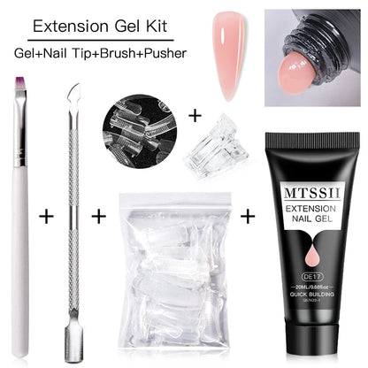 Poly Nail Extension Gel Set by Mtssii, Listed 5-Piece 20ml UV LED Curing Gel with Eight Coded Options for Adult Nail Sculpting and Manicure Designs