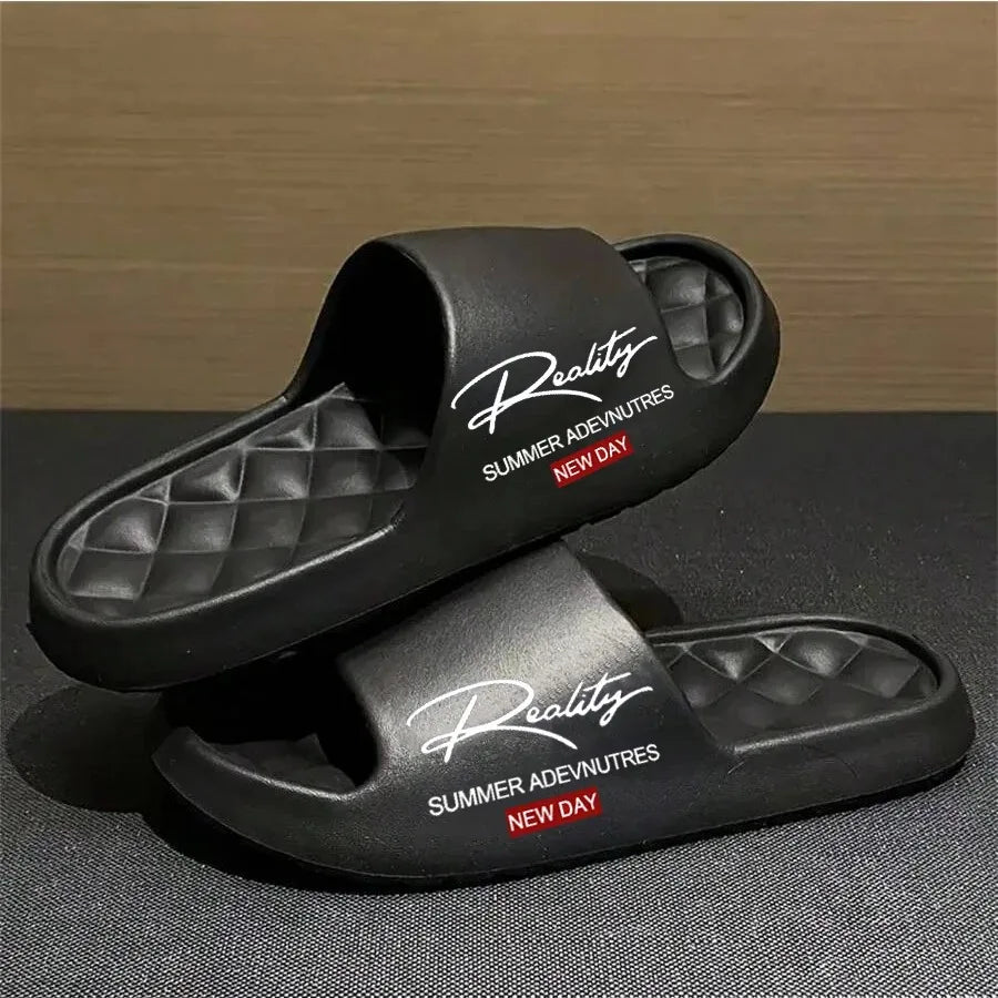 EVA House Slippers in Black or White with Five Size Labels from 36-37 to 44-45 for Women's and Men's Casual Home Footwear Selection