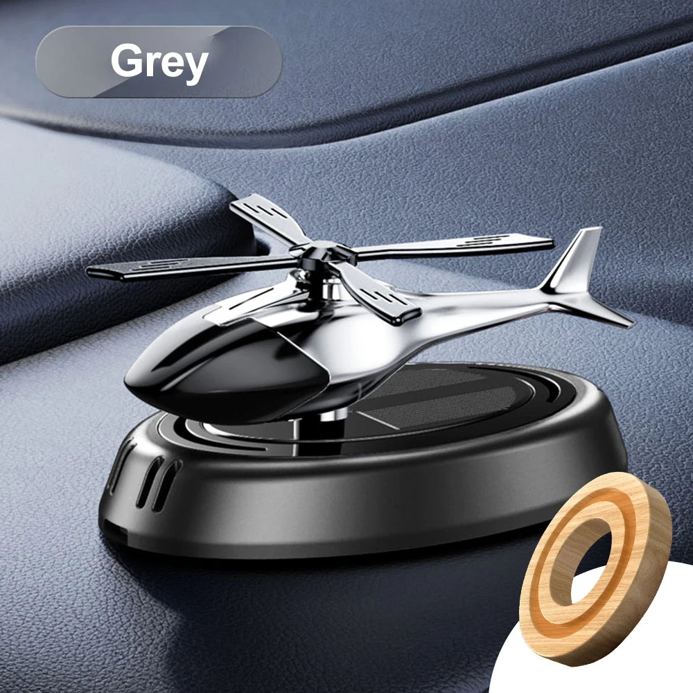 Solar Helicopter Car Air Freshener with Rotary Propeller Design for Vehicle Interior Styling, Decorative Perfume Diffuser in Seven A and B Model Color Options