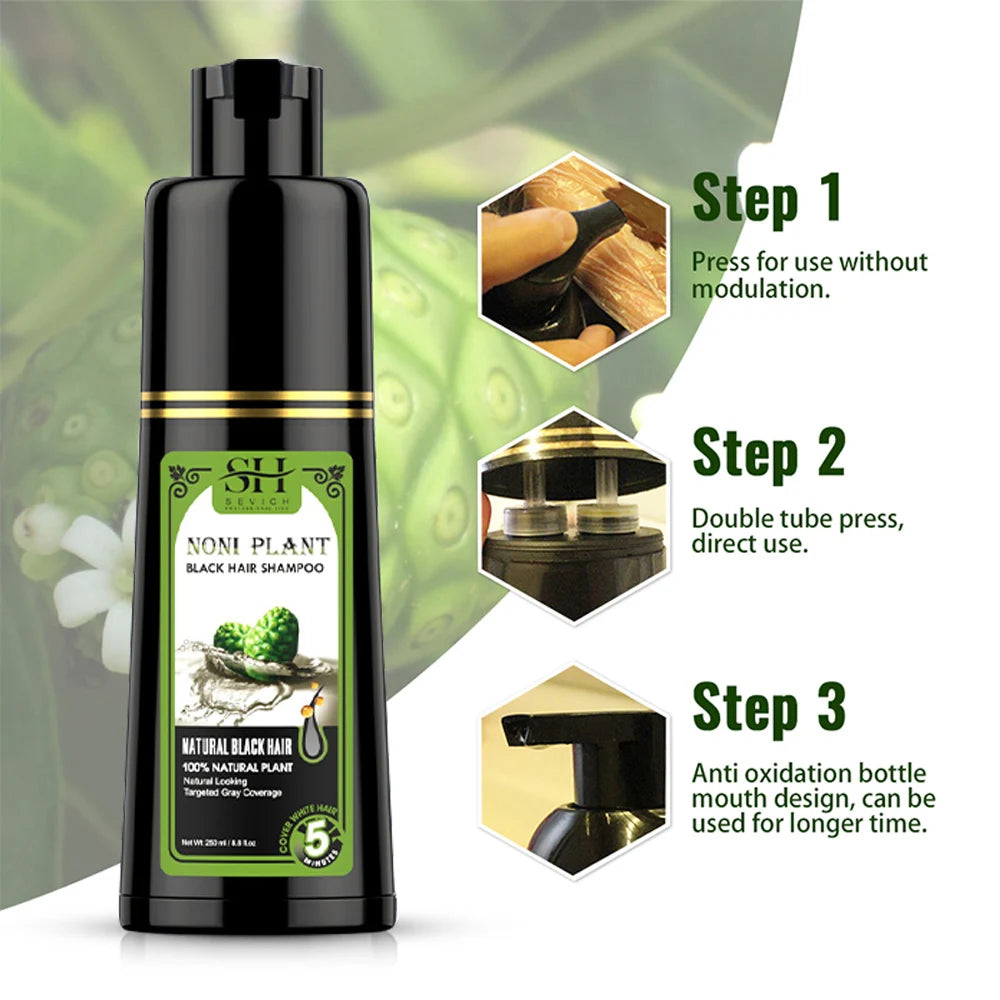 Black Hair Dye Shampoo for Adult Gray Coverage, Listed 500ml Options for Men and Women Seeking At-Home Black Hair Color with Shampoo-Style Application