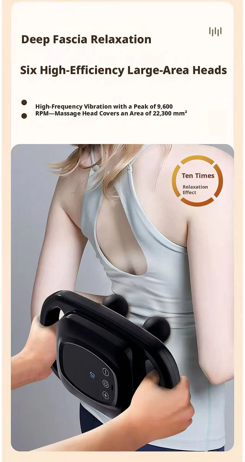 Six-Head Oscillating Massage Gun in Black, Portable Personal-Care Muscle Massager for Manufacturer-Approved At-Home Relaxation and Adult Gift Ideas