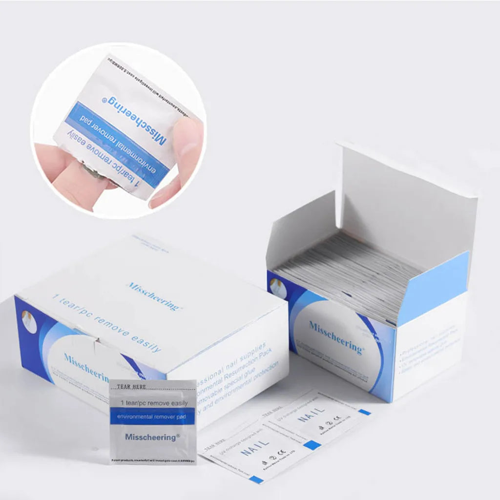 Gel Polish Remover Wet Wipes with 50, 100 or 200-Piece Pack Options, Nail Art Cleaning Paper Pads for Adult At-Home Manicure Removal Routines