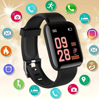 Y68 and 116Plus Fitness Smart Watch with Silicone Wristband, Circular Touch-Button Control and App Setup, Everyday Activity Tracking and Message Reminder References