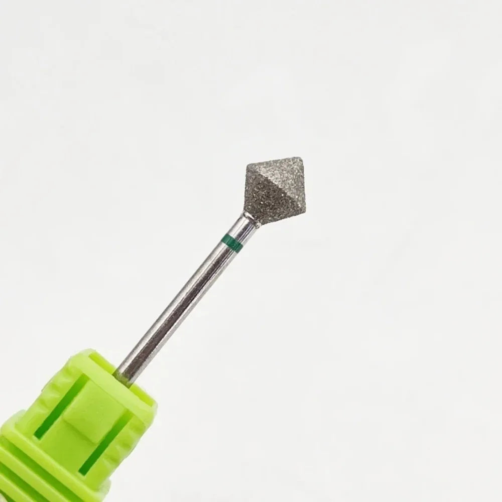 Diamond Cuticle Nail Drill Bit with 3/32-Inch Shank, Single Rotary Manicure Burr in Green or Blue Options for Compatible Electric Nail File Machines