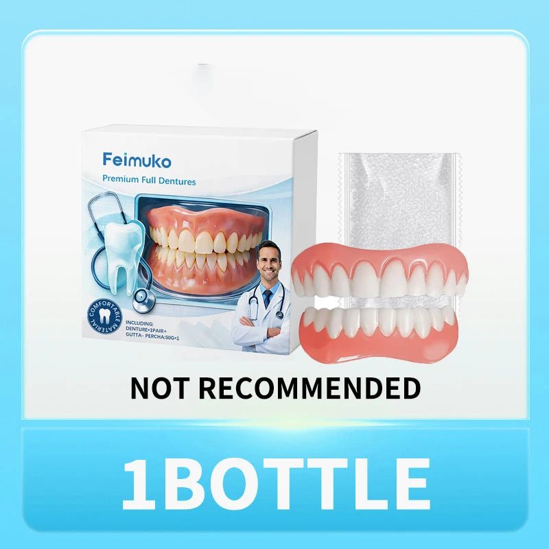 Adult Snap-On Cosmetic Teeth Set with Listed Adjustable Design, Single-Box and Multi-Pack Options for Temporary Smile Appearance