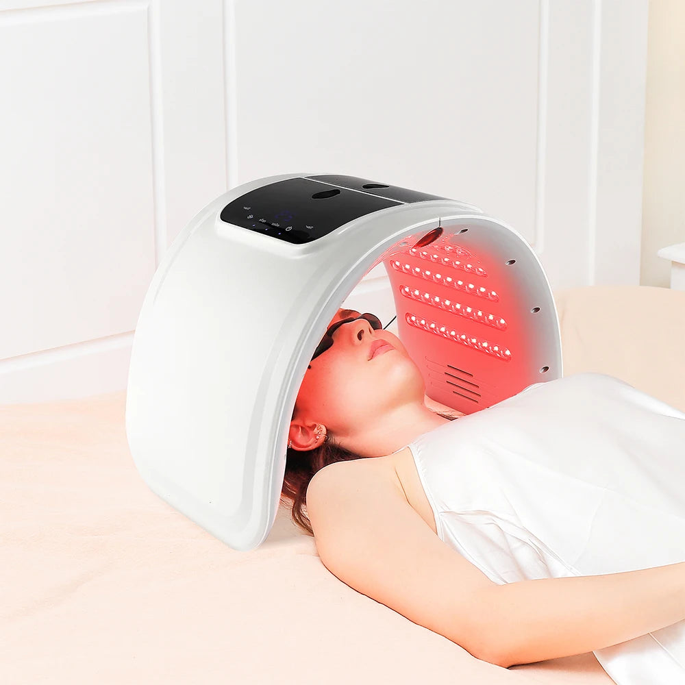 LED Beauty Machine with Nano Spray, Foldable Design, Seven-Color Reference, 100 LEDs and Touch Controls in US, EU, UK or AU Plug Options for Cosmetic Care