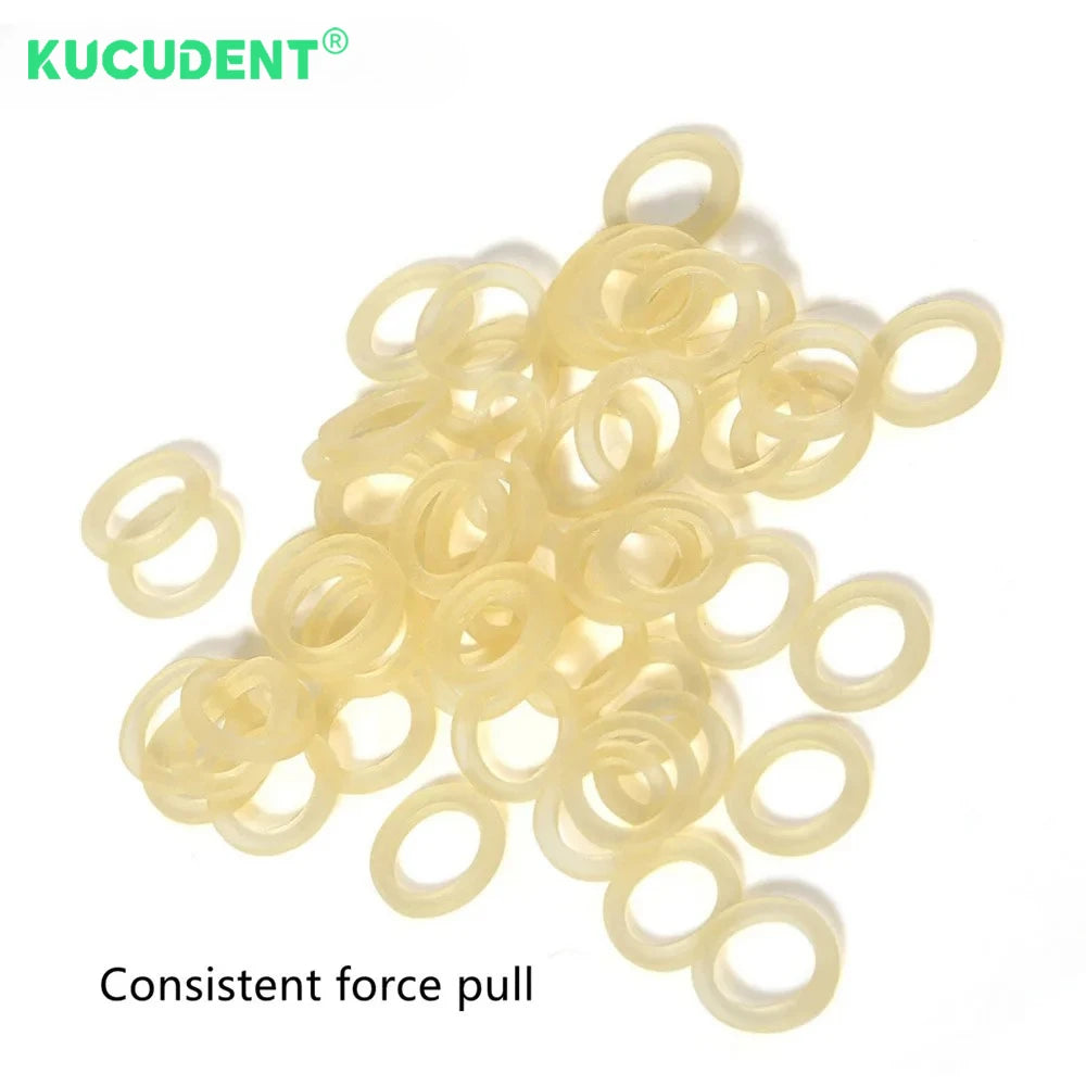 Latex Orthodontic Traction Elastics, 5000-Piece Box with Animal-Coded Diameter Options and 2.5 to 6.5oz Force Labels for Clinician-Directed Braces Use