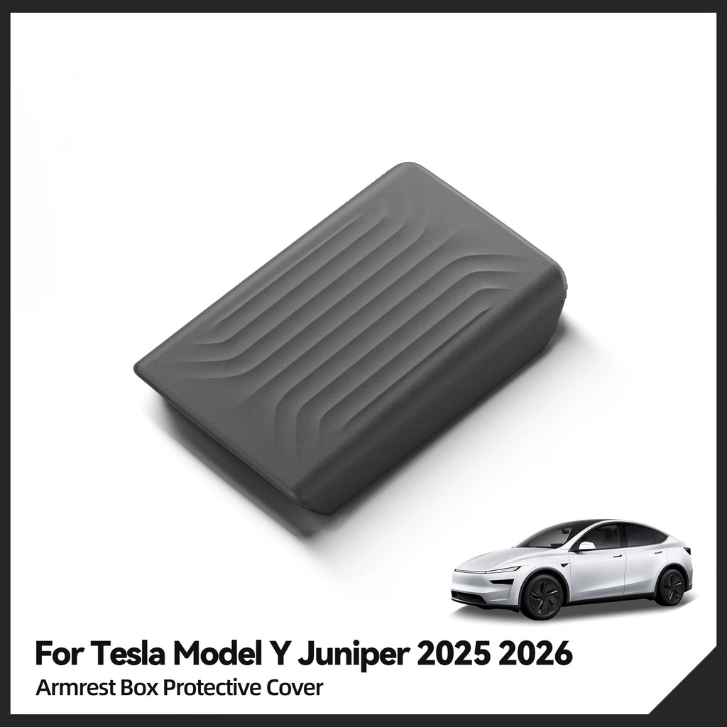 Center Console Armrest Cover with TPE and TPU Material Options, Stripe and Wavy Grain Styling for Select Tesla Model 3 Highland and Model Y Juniper Interiors