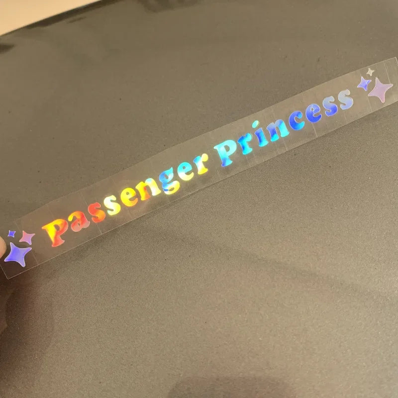 Passenger Princess Mirror Decal Stickers in Eight Colors, Two-Piece PVC Vehicle Decoration Set with Star Styling Reference and Listed 12.5 x 1.18cm Size