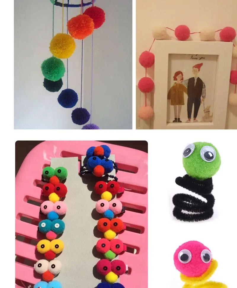 Cat Pom Pom Balls in Colorful Polyester, Listed 3 cm Plush Puff Toys for Supervised Indoor Chase and Batting Play, 20 to 500 Piece Pack Options
