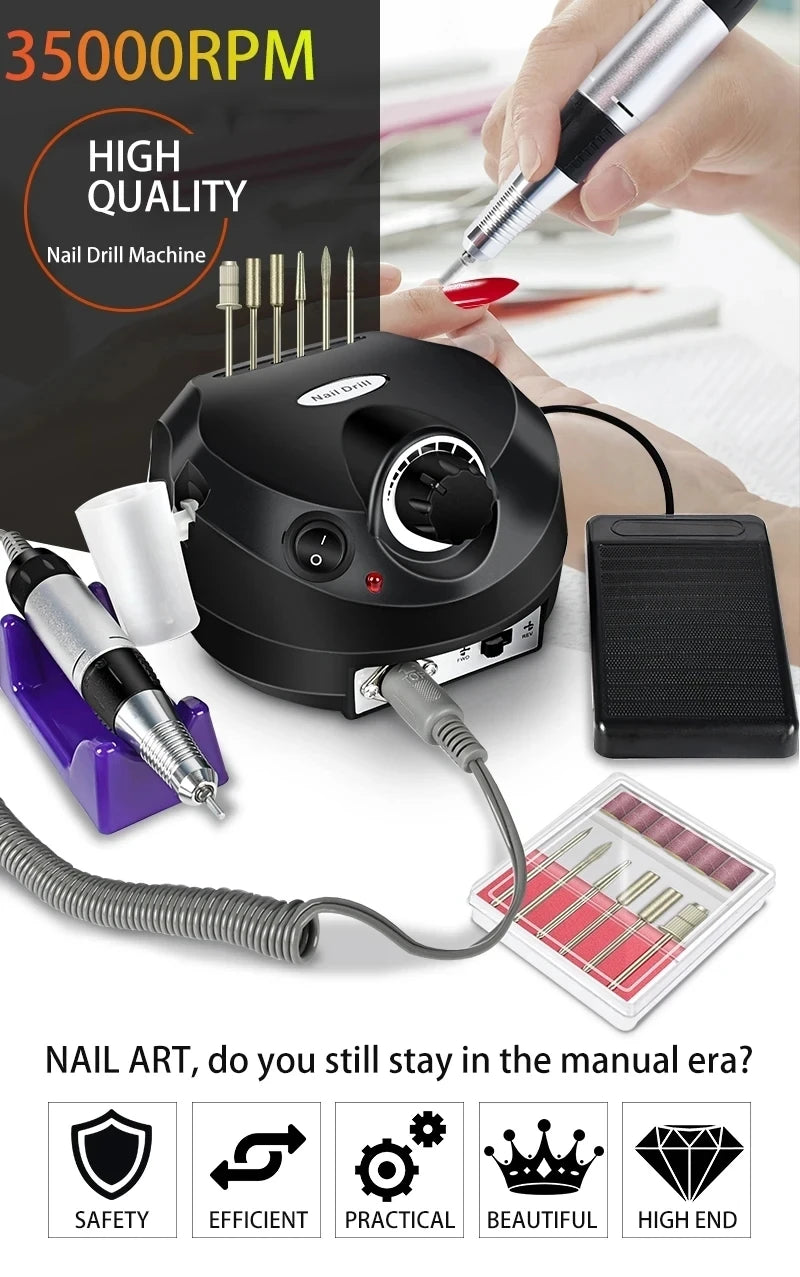 Gel Polish and Poly Extension Nail Kit by LNWPYH with 18 Polish Colors, Nine Extension Colors, Base and Top Coats, UV LED Lamp and Drill for Adult Manicures