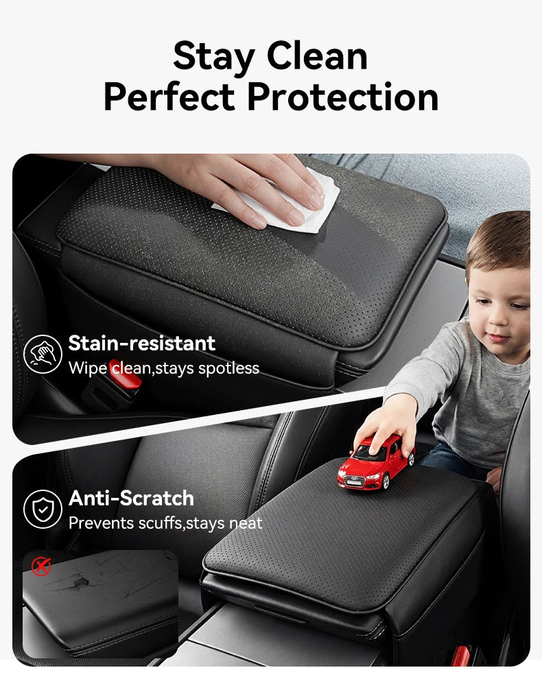 Center Console Armrest Cover with TPE and TPU Material Options, Stripe and Wavy Grain Styling for Select Tesla Model 3 Highland and Model Y Juniper Interiors