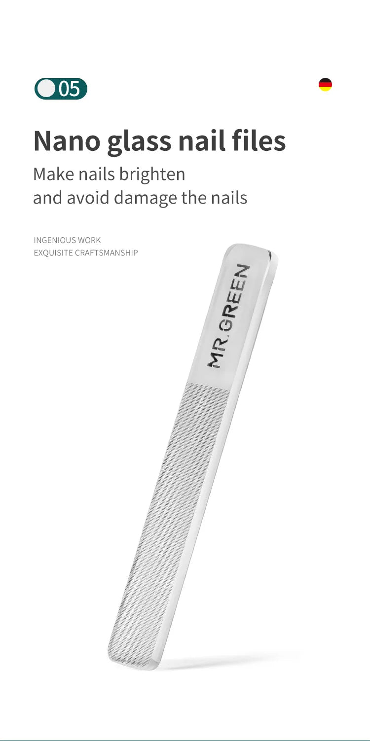 Travel Manicure and Pedicure Set by MR.GREEN, Stainless Steel Nail Clippers and Grooming Tools with PU Leather Case, Mr-8888 and Mr-8888i Options