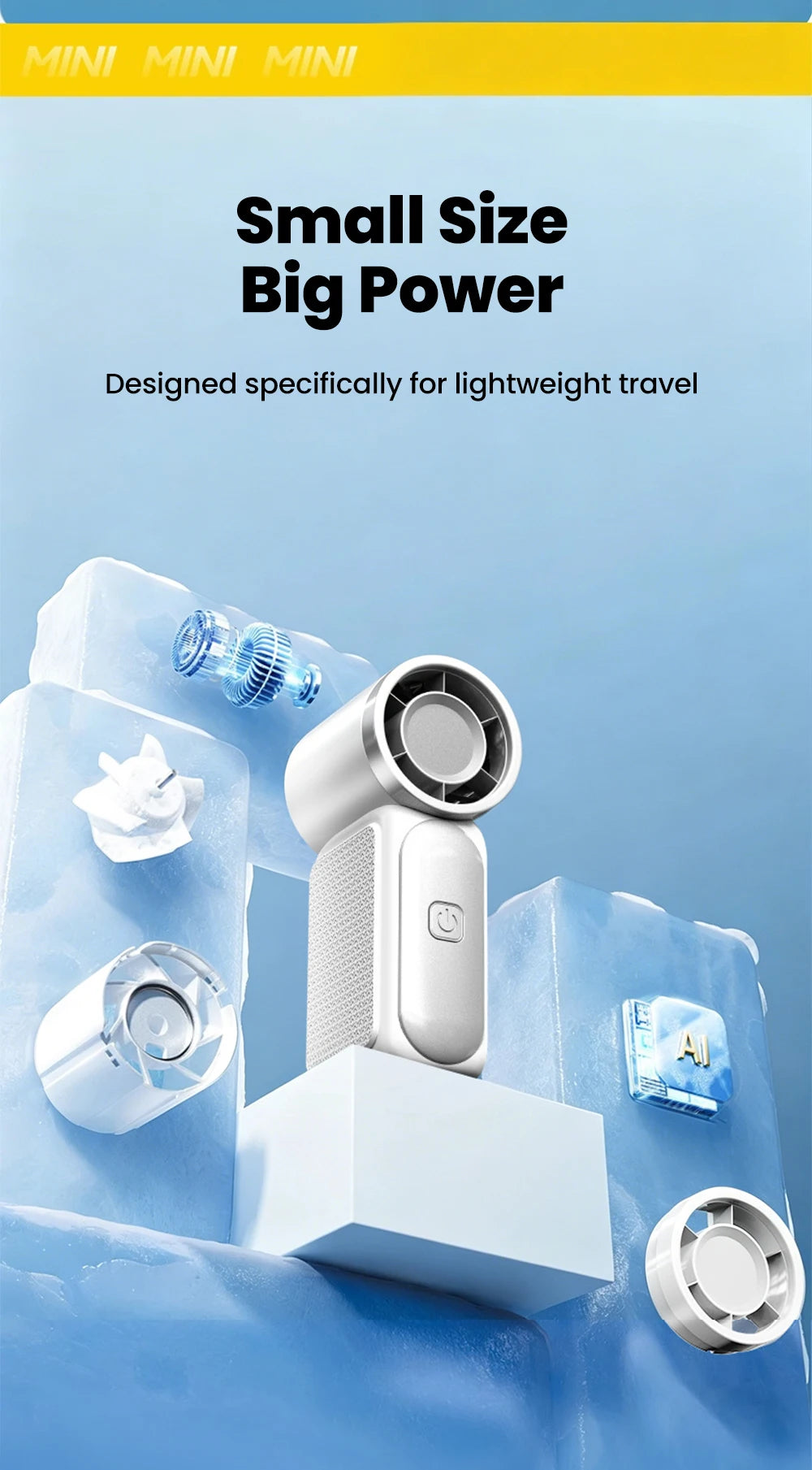 Five-Speed Handheld Fan with Type-C Charging and Button Controls, Rechargeable Mini Personal Fan in White, Purple, Gray or Green for Office and Summer Outings