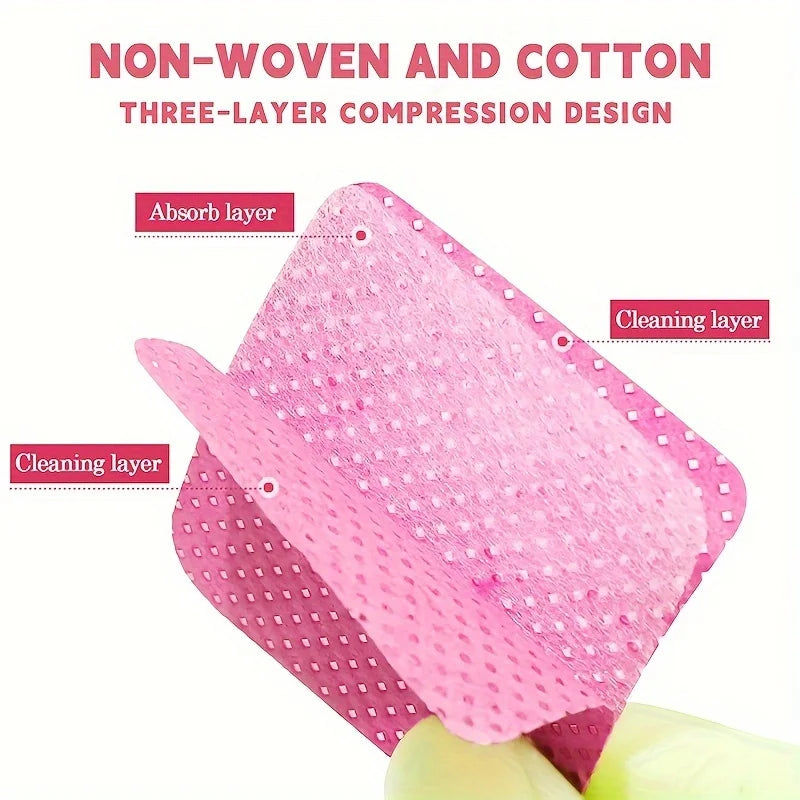 Lint-Free Nail Wipes for Gel Cleansing and Nail Polish Removal, Pink or White Manicure Pads in 20 to 600 Piece Packs with Bottle Options