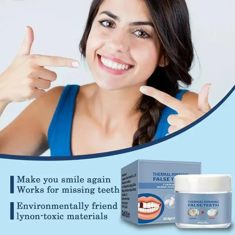 Moldable Tooth Beads and Granules with Listed 20g Packaging, Q6N2 Thermal-Fit Wording and Single or Promotional Quantity Options for Dental Review