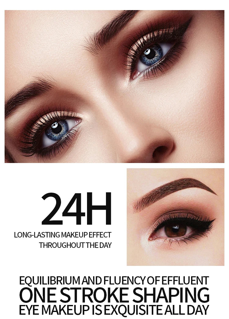 Eyeliner and Mascara Set by YANQINA with Eyebrow Pencil, Liquid Eye Liner and Volumizing Curl-Look Mascara for Everyday and Evening Makeup