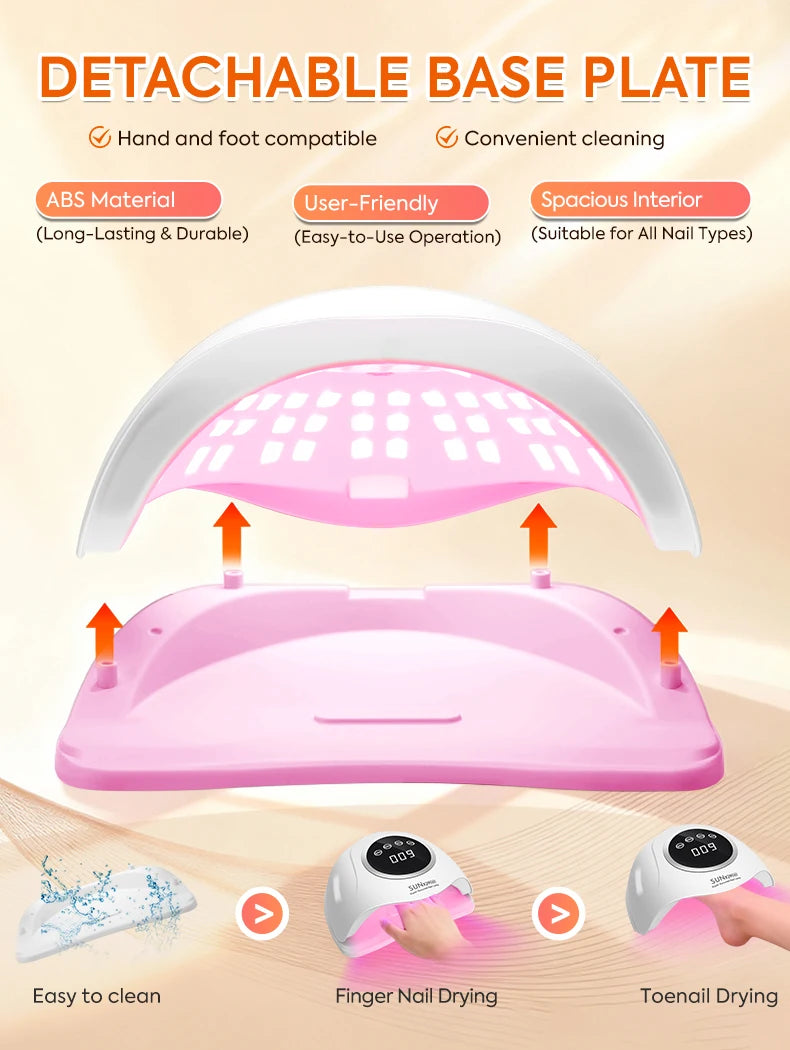 DianaBeauty Gel Curing Lamp Options with SUN X29 MAX Listed 90 LEDs, Infrared Sensor and Four Timers, Nine Model Labels and US, EU, AU or UK Plug Choices