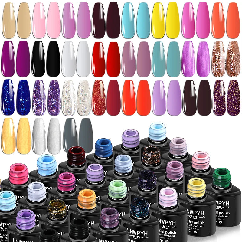 Gel Nail Polish Kit with UV LED Lamp and Electric Nail Drill, 27 Polish Colors and 4 Extension Gel Colors for At-Home Manicure and Nail Art