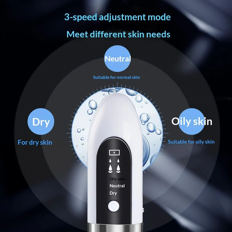 Pore Vacuum Facial Device in Ivory with Electric Micro Bubble Cleanser and USB Recharge References for Instruction-Guided Adult Personal Beauty Routines