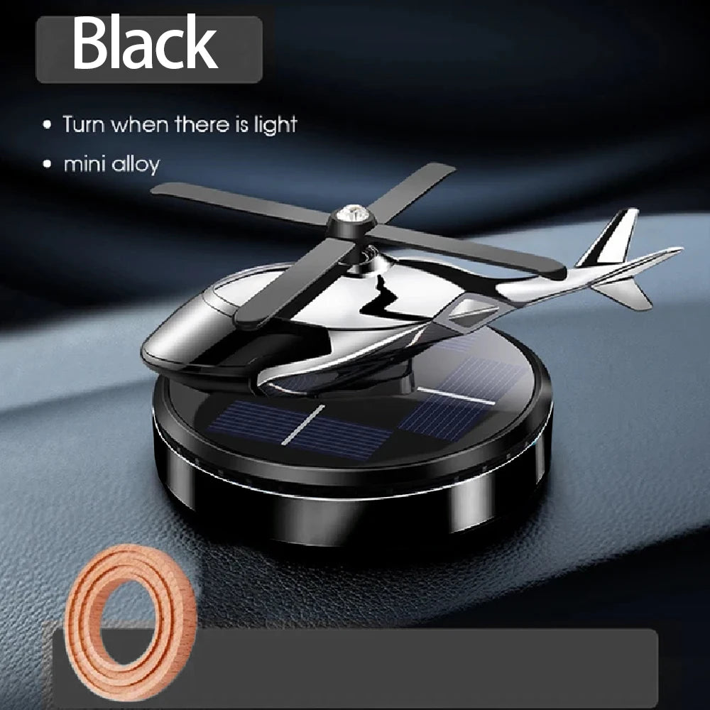 Solar Helicopter Car Air Freshener with Rotary Propeller Design for Vehicle Interior Styling, Decorative Perfume Diffuser in Seven A and B Model Color Options