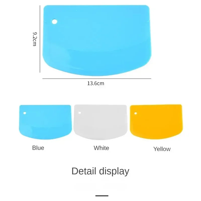 Plastic Dough Scraper in White or Blue, Single Pastry Cutter and Baking Spatula for Bread Dough, Pizza Prep, Cookie Mixtures and Fondant Kitchen Tasks