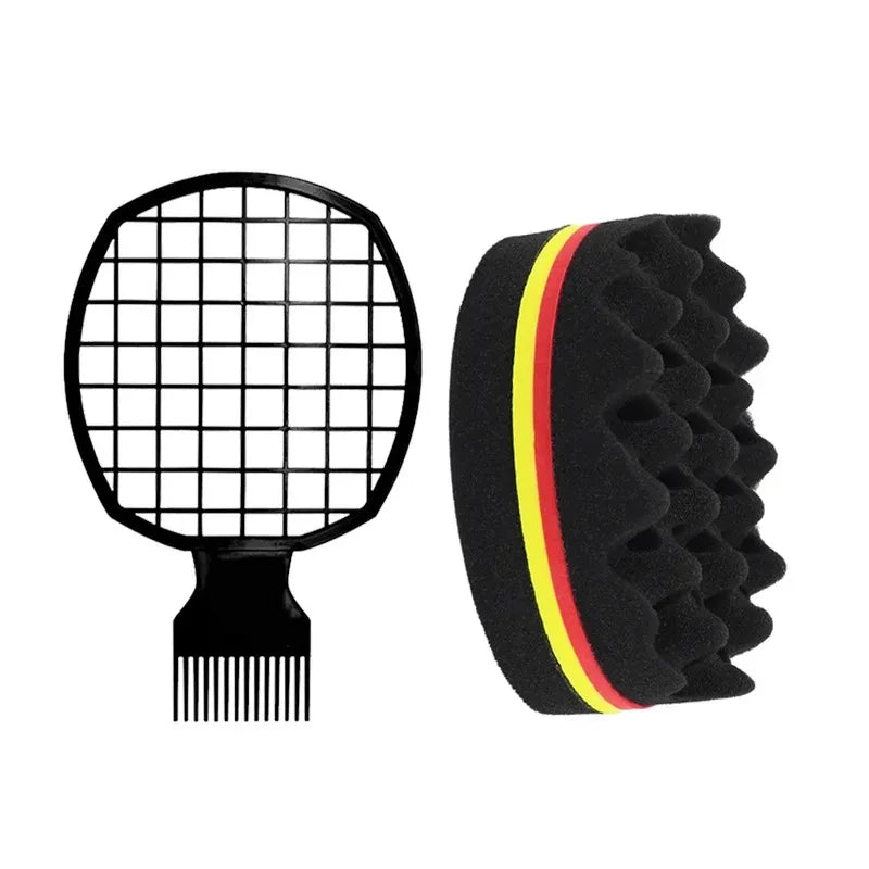 Hair Twisting Sponge Set for Men and Women, Curling Combs and Styling Tools for Textured Hair Grooming with Ten Coded Style Options