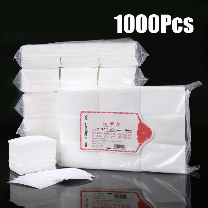 Nonwoven Nail Wipes in a 1000-Piece Set with Lint-Free and Absorbent Fabric References for Compatible Gel Cleansing, Polish Removal and Manicure Prep