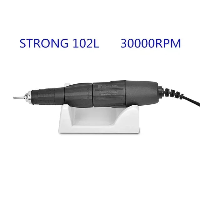 Nail Drill Micromotor Handpiece Options with Listed 2.35mm Bur Size, Twist Tool Exchange and H37LNN, H35SPN or H35SPNN Speed Labels for Manicure Equipment