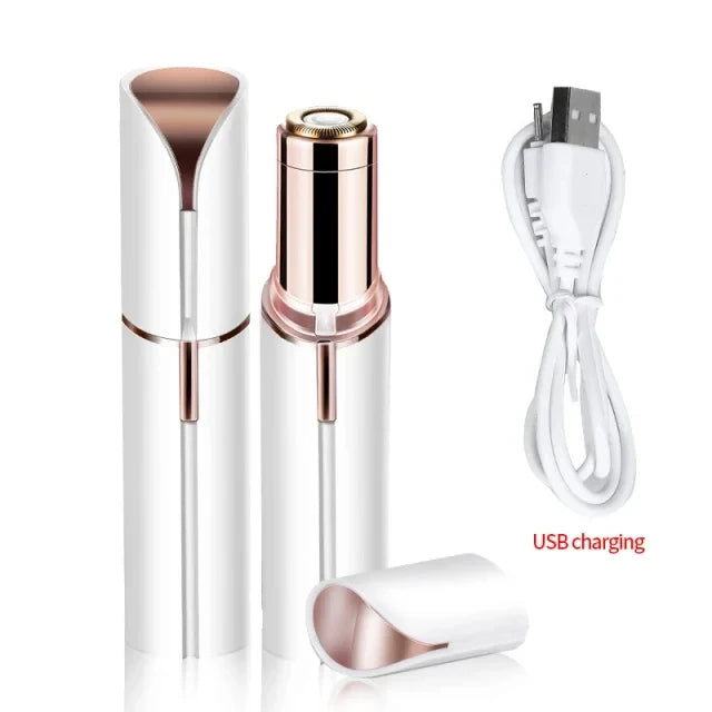 Facial Hair Remover for Women, Portable Mini Electric Shaver for Peach Fuzz, Upper Lip and Chin with USB or Dry-Cell Power Options