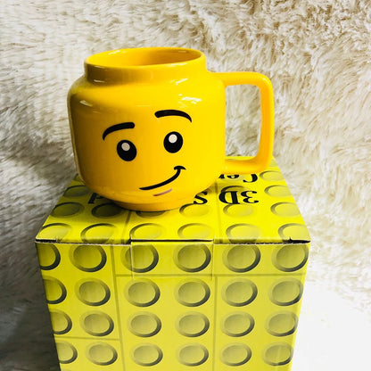 Impish Expression Mug in Porcelain, Single 250ml Cartoon Coffee, Tea and Milk Cup with A-G Design Options and Foam-Lined Box for Friends and Family Gifts