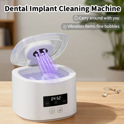 Ultrasonic Retainer Cleaner with Listed 45kHz Frequency, Black Portable Dental Cleaning Pod for Compatible Removable Dentures, Retainers and Mouth Guards