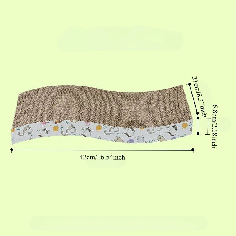 Corrugated Cardboard Cat Scratcher Board, Double-Sided Indoor Scratch Pad with Textured Paper Construction in Bony Type, S, Wave or W Style Options