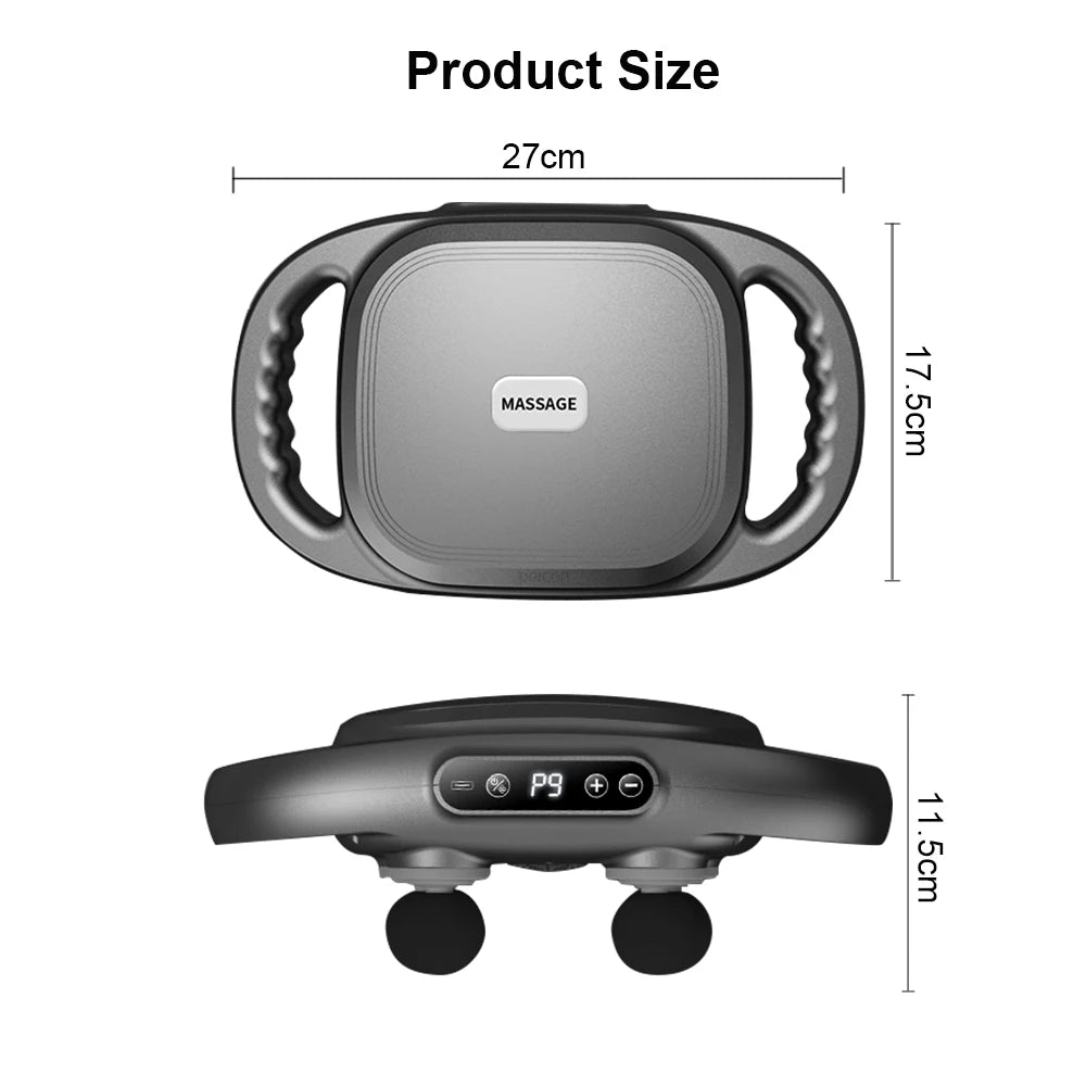 Six-Head Touchscreen Massage Gun with Integrated Contact Design, Nine Intensity Levels, Nine Massage Modes and Listed 10-Minute Auto-Off, White or Black