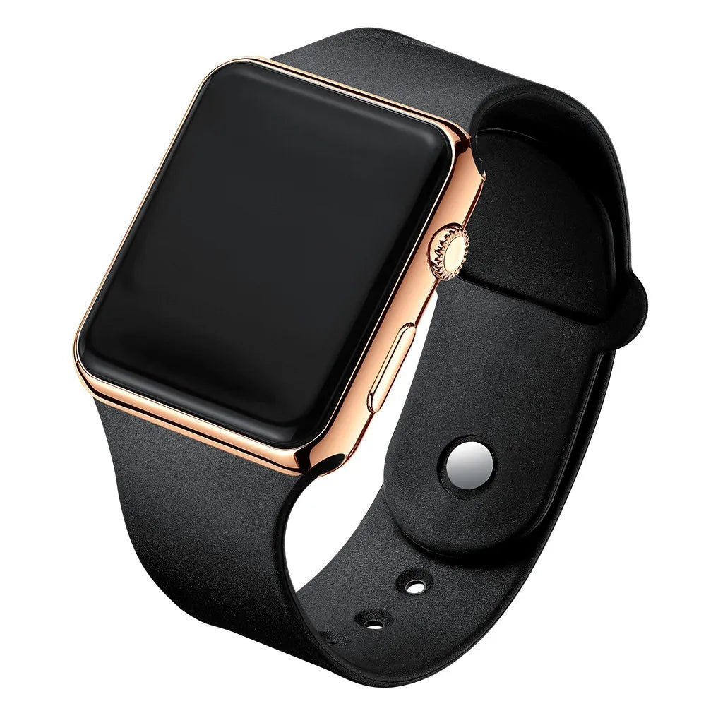 LED Digital Watch for Men and Women, Lightweight 22g Wristwatch with Date Display, 12/24-Hour Format and Rubber Band in Four Color Options