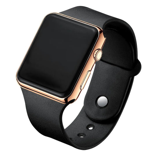 LED Digital Watch for Men and Women, Lightweight 22g Wristwatch with Date Display, 12/24-Hour Format and Rubber Band in Four Color Options