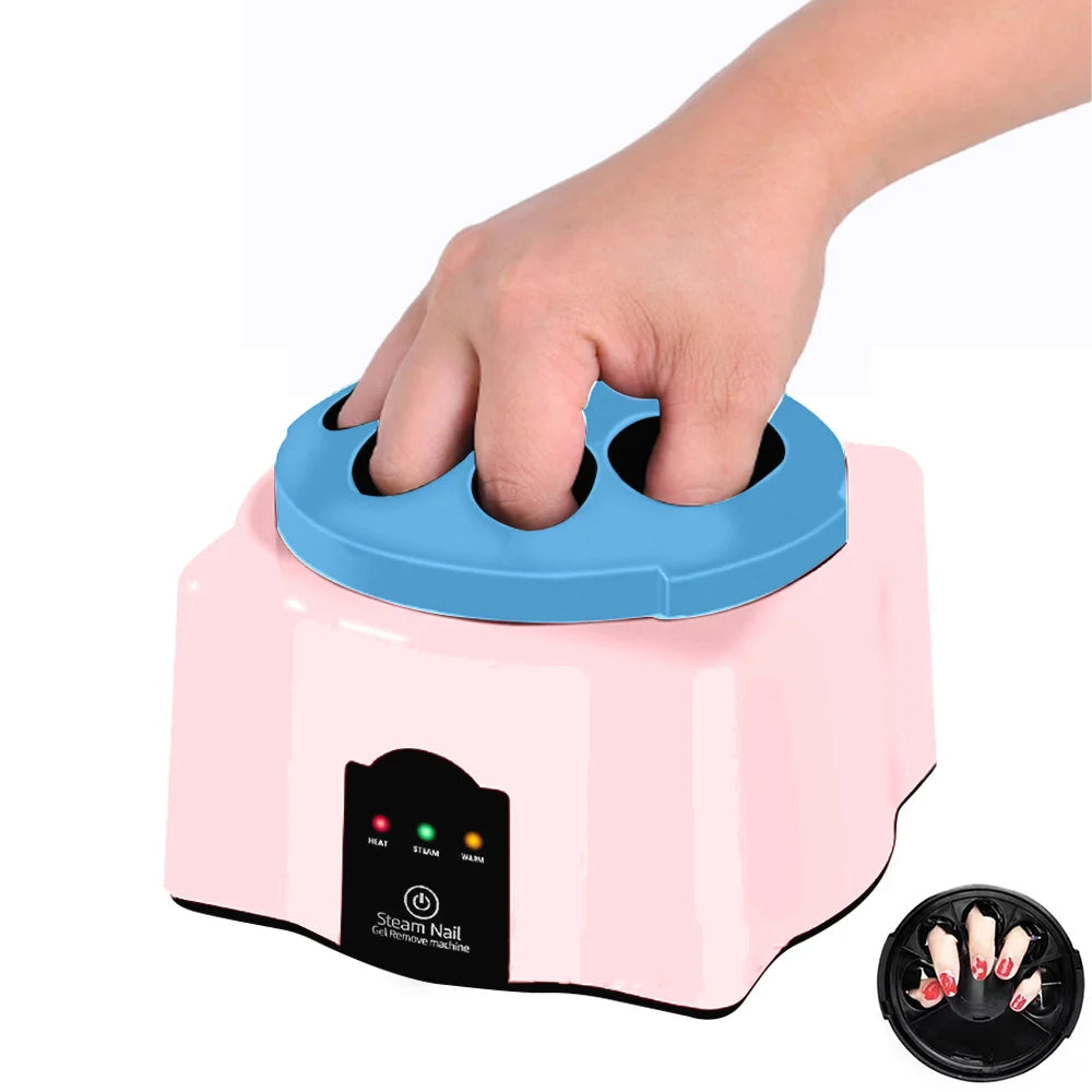 Electric Steam Gel Nail Remover with Five-Finger Use and Automatic Shutoff References, Compact Polish Removal Box for Instruction-Guided Manicure Care