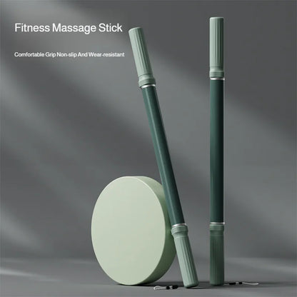 Extra Long Massage Stick for Yoga and Fitness Routines, Body Massage Tool with Back and Leg Stretching References for At-Home Relaxation