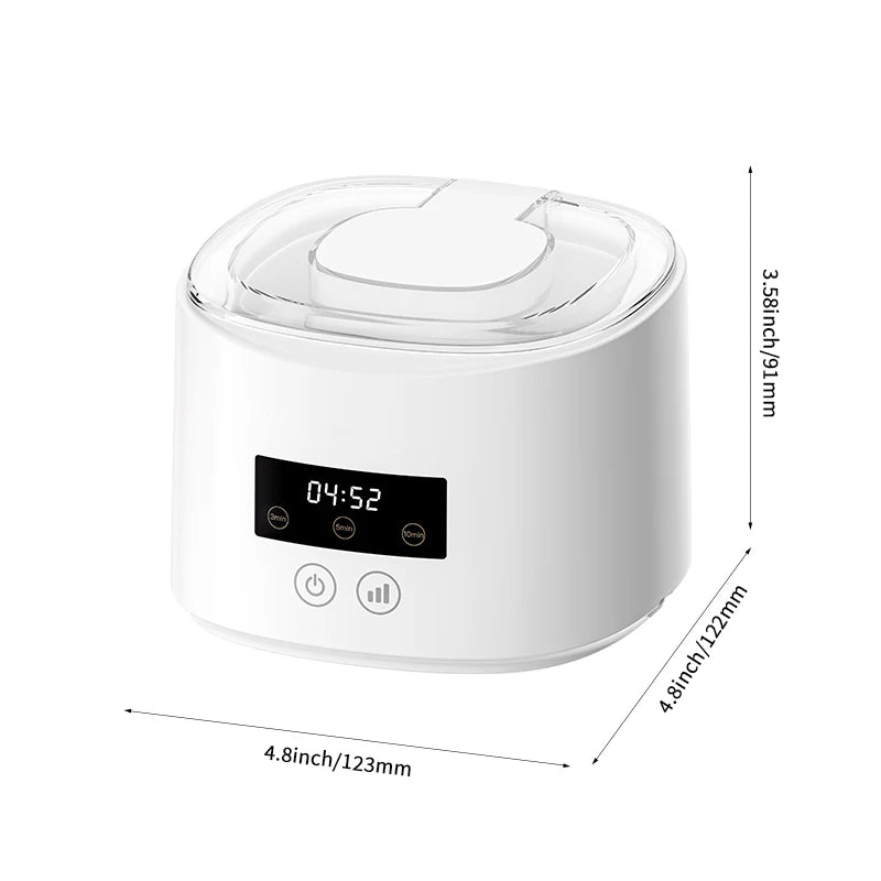 Ultrasonic Retainer Cleaner with Listed 45kHz Frequency, Black Portable Dental Cleaning Pod for Compatible Removable Dentures, Retainers and Mouth Guards