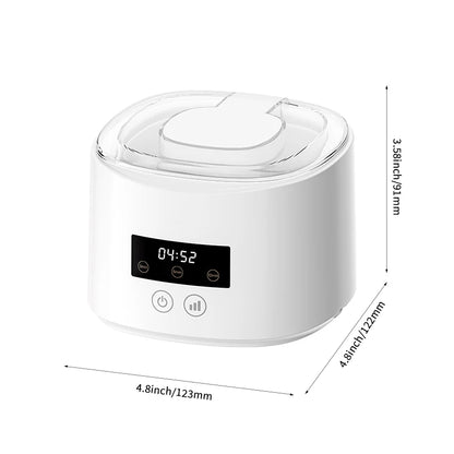 Ultrasonic Retainer Cleaner with Listed 45kHz Frequency, Black Portable Dental Cleaning Pod for Compatible Removable Dentures, Retainers and Mouth Guards